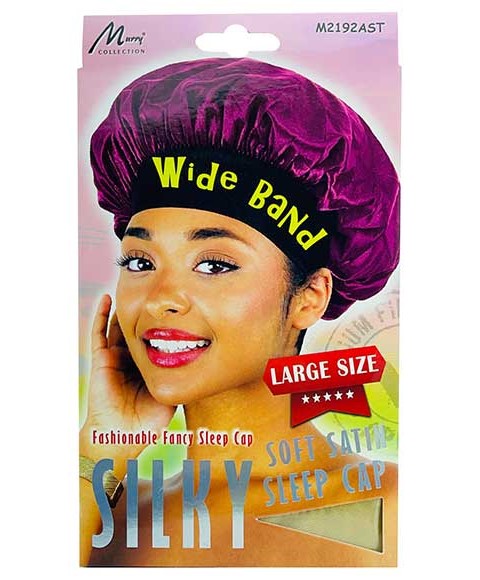 MURRY COLLECTION SOFT SATIN WIDE SILKY SLEEP CAP Color M2192AST Durags and Caps Asetena Pa