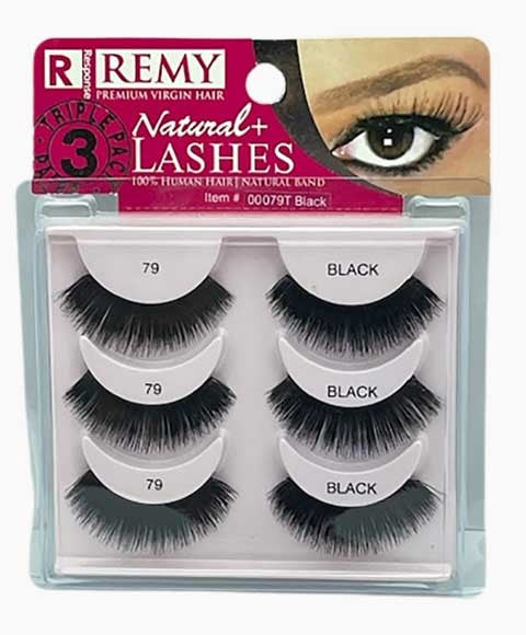 RESPONSE REMY NATURAL PLUS LASHES 79 3 Pairs Color Black Eye Makeup Asetena Pa