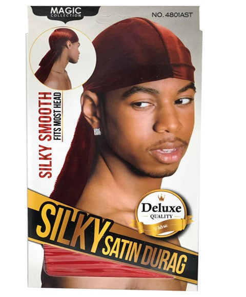 MAGIC COLLECTION SILKY SATIN DURAG 4801AST RED Durags and Caps Asetena Pa