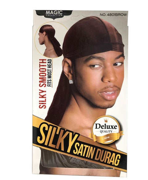 MAGIC COLLECTION SILKY SATIN DURAG 4801 BROW Color Brown Durags and Caps Asetena Pa