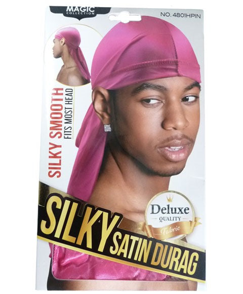 MAGIC COLLECTION SILKY SATIN DURAG 4801HPIN Color Hot Pink Durags and Caps Asetena Pa