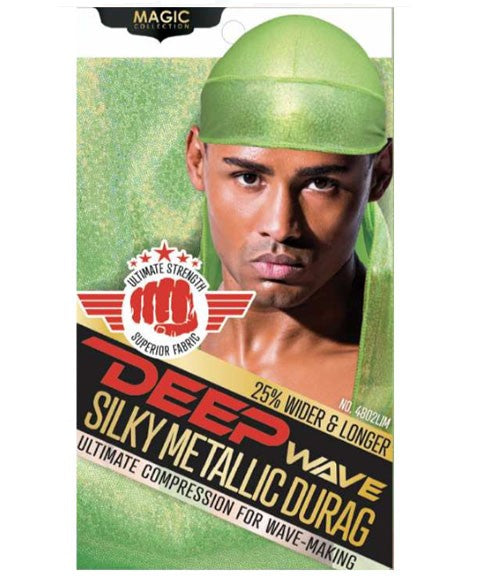 MAGIC COLLECTION DEEP WAVE SILKY METALLIC DURAG 4802LIM Color Lime Durags and Caps Asetena Pa