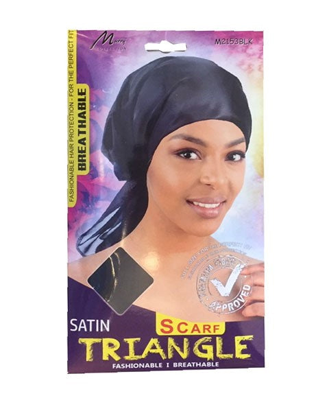 MURRY COLLECTION SATIN SCARF TRINGLE Color M2153BKL Durags and Caps Asetena Pa