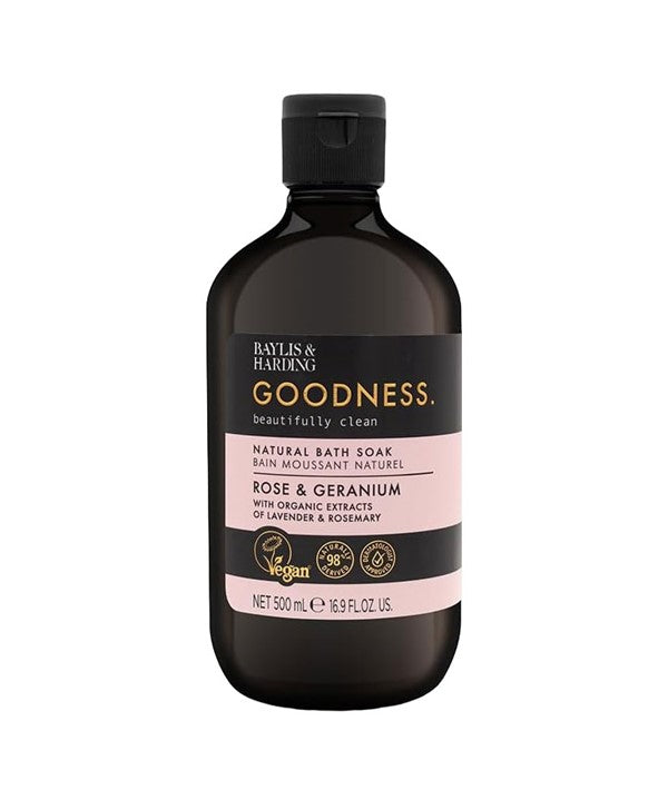 GOODNESS ROSE AND GERANIUM NATURAL BATH SOAK 500 ml Body Care Asetena Pa