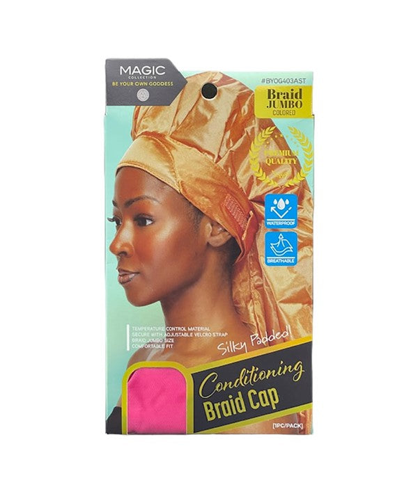 MAGIC COLLECTION CONDITIONING SHOWER CAP BYOG403AST Jumbo Color Colored Durags and Caps Asetena Pa