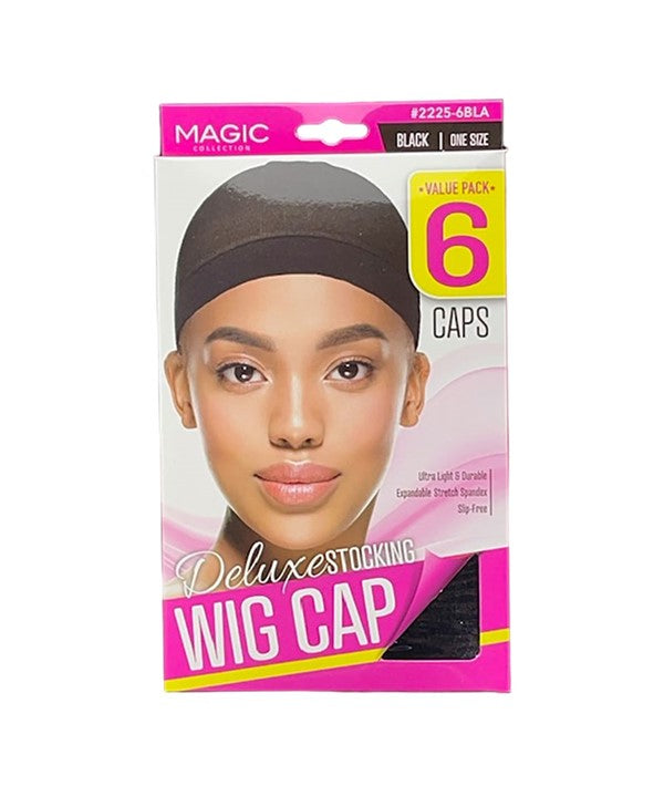 MAGIC COLLECTION DELUXE STOCKING WIG CAP 22256BLA Durags and Caps Asetena Pa