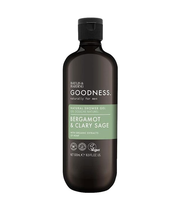 GOODNESS MEN BERGAMOT AND CLARY SAGE NATURAL SHOWER GEL 500 ml Body Care Asetena Pa