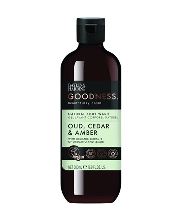 GOODNESS OUD CEDAR AND AMBER NATURAL BODY WASH 1 L Body Care Asetena Pa