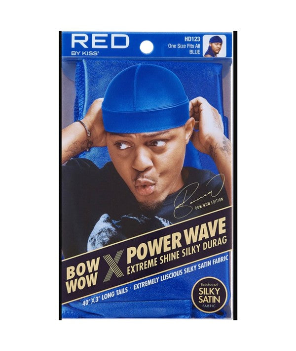 RED BY KISS BOW WOW X POWER WAVE EXTREME SHINE SILKY DURAG HD123 one size fits all Color Blue Durags and Caps Asetena Pa