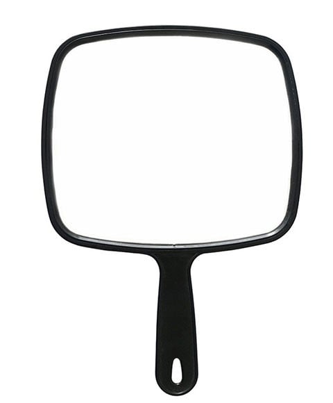 DELUXE JUMBO HAND MIRROR Color RED Salon Accessories Asetena Pa