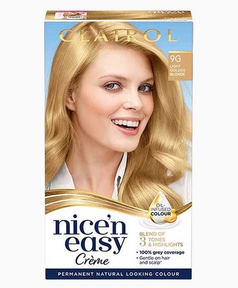 NICE N EASY CREME PERMANENT COLOR 9G LIGHT GOLDEN BLONDE 1 Application Hair Color Asetena Pa