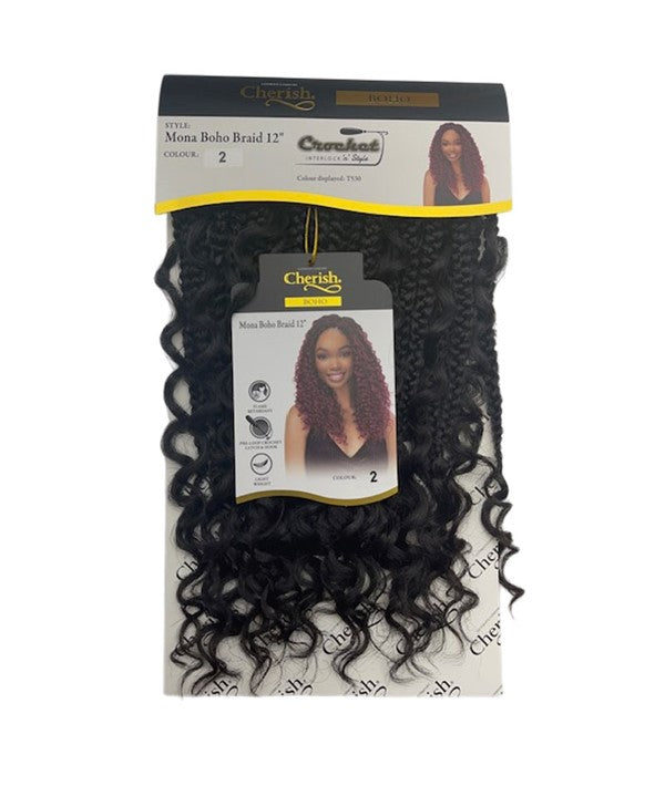 CHERISH SYNTHETIC MONA BOHO BRAID 12 inch Color 1 Hair for Braid Extensions Asetena Pa