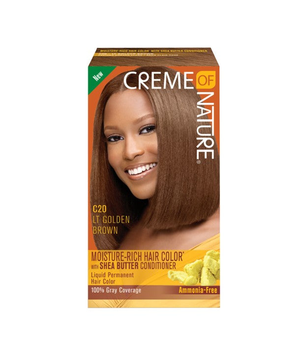 MOISTURE RICH HAIR COLOR WITH SHEA BUTTER CONDITIONER C20 LT GOLDEN BROWN 1 Application Hair Color Asetena Pa