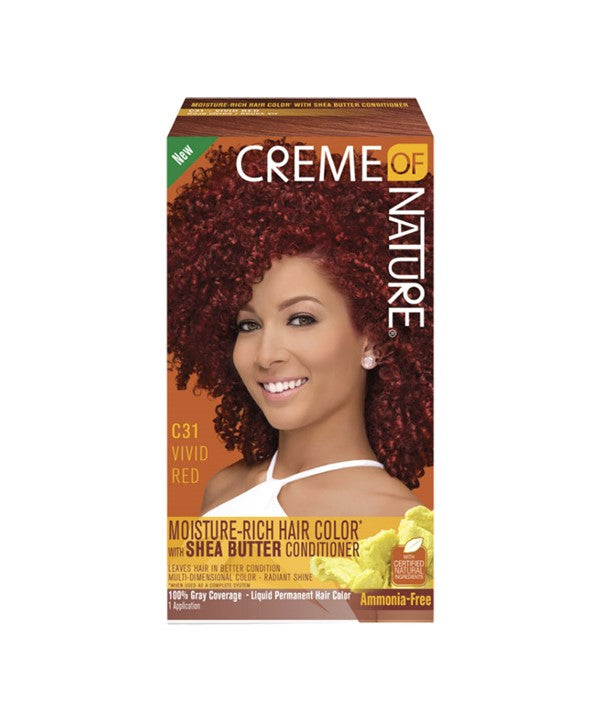 MOISTURE RICH HAIR COLOR WITH SHEA BUTTER CONDITIONER C31 VIVID RED 1 Application Hair Color Asetena Pa