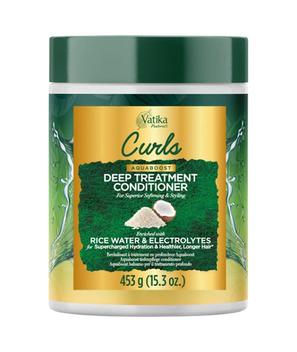 VATIKA NATURALS CURLS AQUABOOST DEEP TREATMENT CONDITIONER WITH RICE WATER AND ELECTROLYTES 453 g Conditioner Asetena Pa