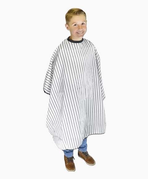 DMI KIDS VINTAGE BARBER CAPE BLACK ON WHITE Salon Accessories Asetena Pa