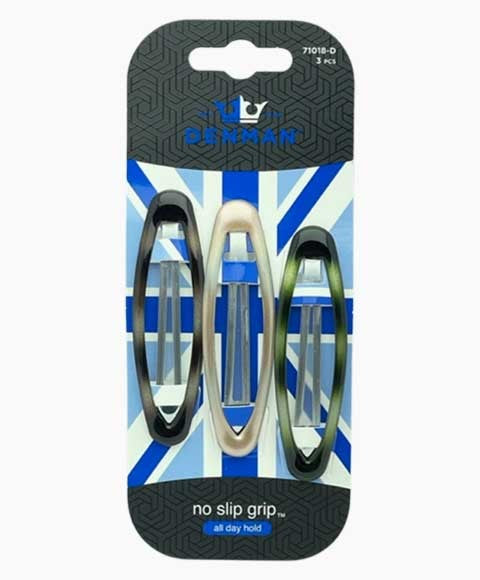 DENMAN NO SLIP OVAL CLIPS 3 PIECE 71018 D Kids Hair Accessories Asetena Pa