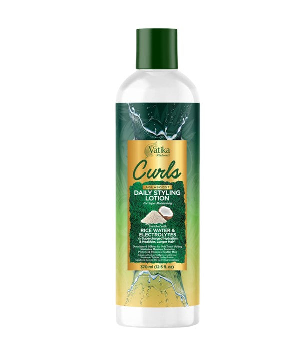 VATIKA NATURALS CURLS AQUABOOST LEAVE IN CONDITIONER WITH RICE WATER AND ELECTROLYTES 370 ml Conditioner Asetena Pa