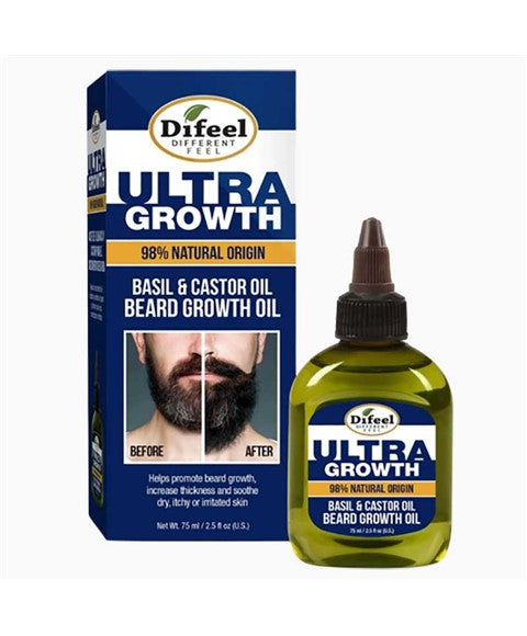 DIFEEL ULTRA GROWTH BASIL AND CASTOR BEARD GROWTH OIL 75 ml Men Hair Styling Asetena Pa