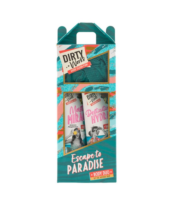 DIRTY WORKS ESCAPE TO PARADISE BODY DUO Body Care Bundles Asetena Pa