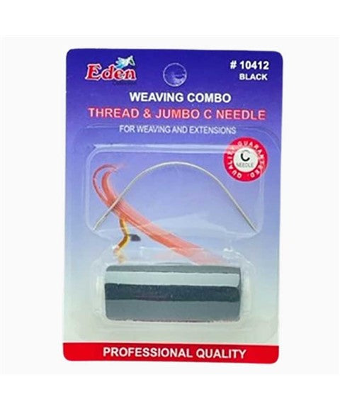 EDEN COLLECTION WEAVING COMBO THREAD AND JUMBO C NEEDLE 10412 Color Black Extensions Accessories Asetena Pa
