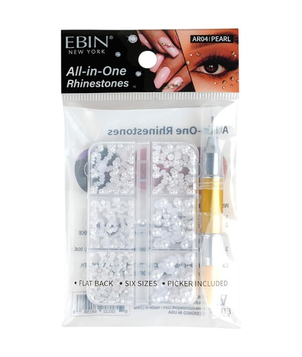 ALL IN ONE RHINESTONES Color AR04 Pearl Nails Asetena Pa