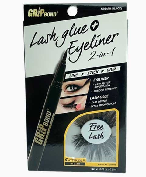 EBIN NEW YORK 2 IN 1 LASH GLUE AND EYELINER GBEA1B BLACK 6ml Eye Makeup Asetena Pa