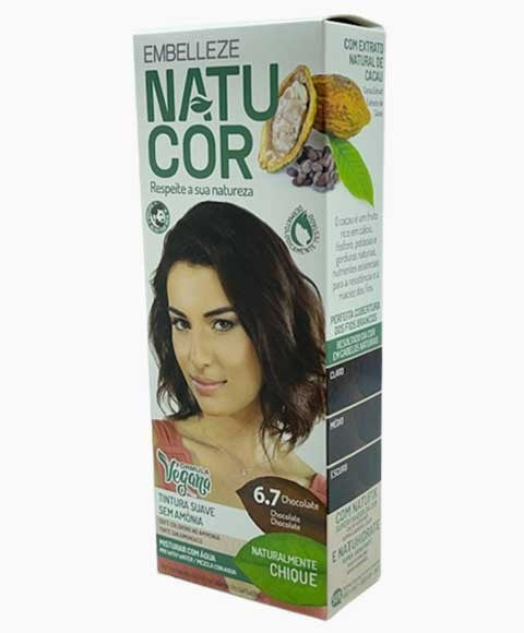 NATUCOR VEGAN AMMONIA FREE PERMANENT COLOR 6.7 CHOCOLATE Hair Color Asetena Pa