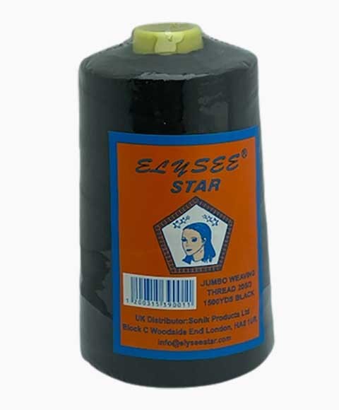 JUMBO WEAVING THREAD 1500 YDS Color Black Extensions Accessories Asetena Pa