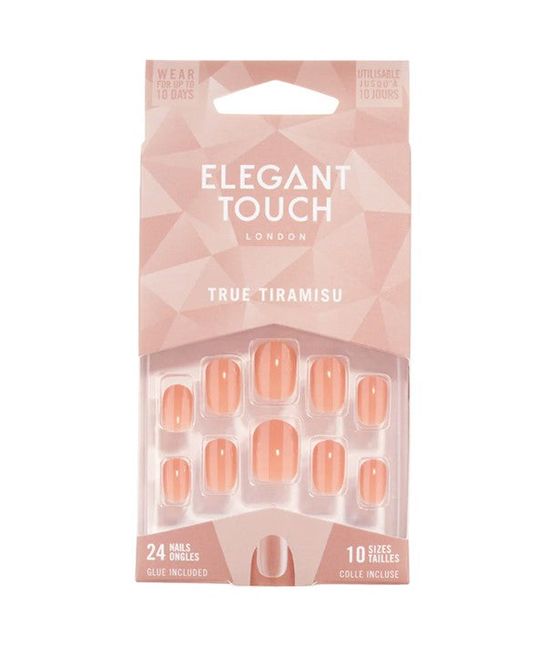 ELEGANT TOUCH TRUE TIRAMISU NAIL WITH GLUE 24 Nails Nails Asetena Pa