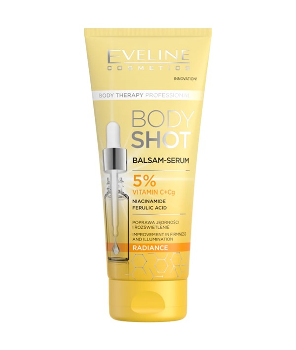 EVELINE BODY SHOT RADIANCE BODY BALM SERUM 200ml Skin Moisturizing Asetena Pa