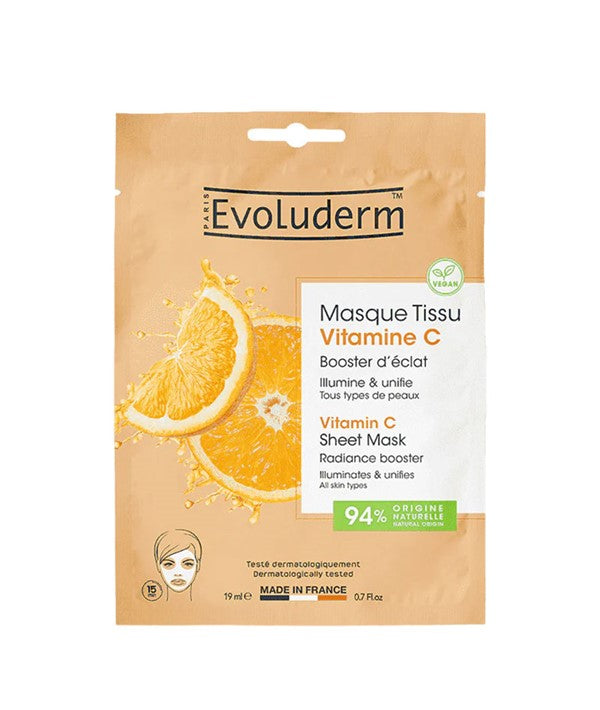 EVOLUDERM VITAMIN C SHEET MASK 19 ml Skin Wash Asetena Pa
