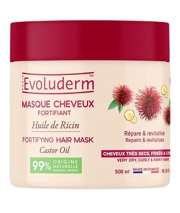 EVOLUDERM FORTIFYING HAIR MASK CASTOR OIL 500 ml Treatments Asetena Pa