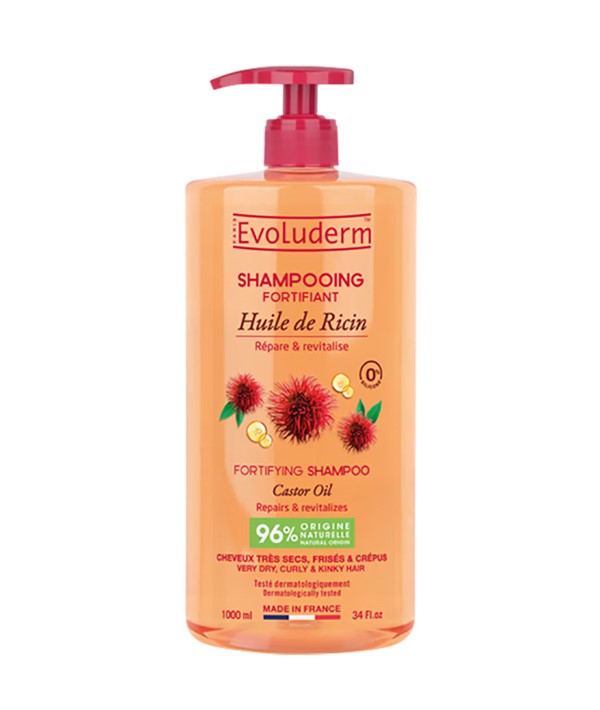 EVOLUDERM FORTIFYING SHAMPOO CASTOR OIL 1000 ml Shampoo Asetena Pa