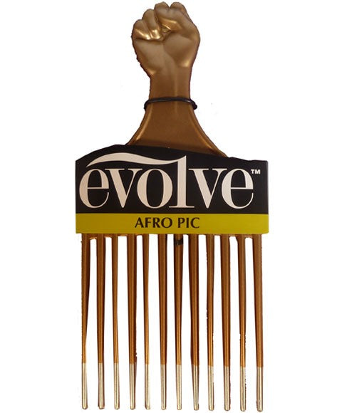 EVOLVE AFRO PIC Color Gold 4945 Hair Brushes and Combs Asetena Pa