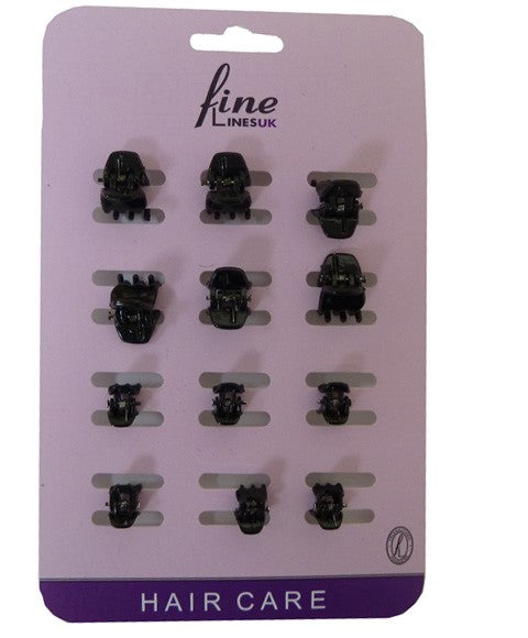 FINE LINESUK MINI CLAW CLIPS 6202 ASSORTED 12 pcs Color Black Kids Hair Accessories Asetena Pa