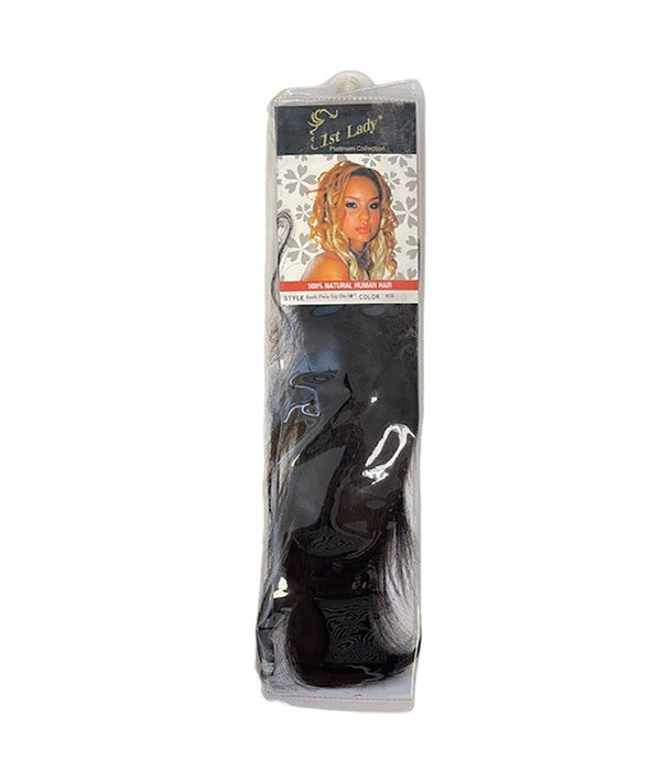 FIRST LADY BLENDED HUMAN HAIR BACK PIECE CLIP ON 10 Color 1B Tape In and Clip On Hair Extensions Asetena Pa