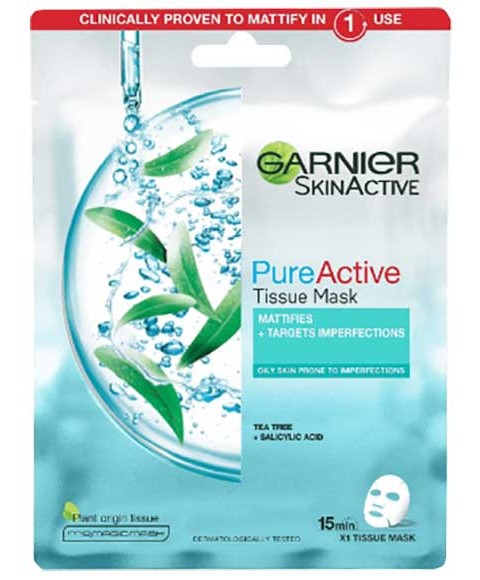 SKIN ACTIVE PURE ACTIVE TEA TREE PLUS SALICYLIC ACID TISSUE MASK 1 Mask Skin Wash Asetena Pa