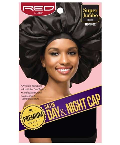 SATIN DAY AND NIGHT CAP BLACK HDNP02 Super Jumbo Durags and Caps Asetena Pa
