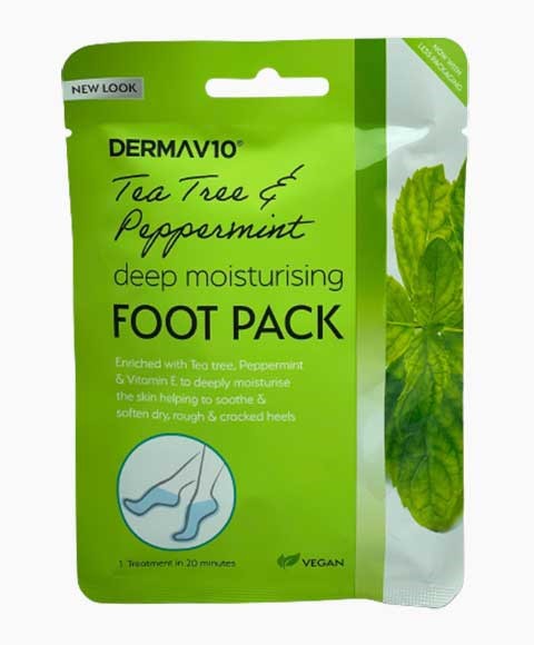 DERMAV10 TEA TREE AND PEPPERMINT DEEP MOISTURISING FOOT PACK Pedicure and Manicure Asetena Pa