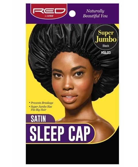 SATIN SLEEP CAP BLACK HSL03 Super Jumbo Durags and Caps Asetena Pa