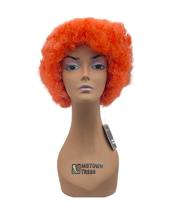 HALLOWEEN COSTUME PARTY AFRO WIG 388A ORANGE One Size Synthetic Hair Wigs Asetena Pa