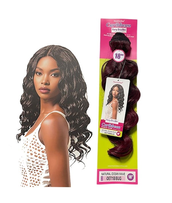 BRAZILIAN HUMAN HAIR PREMIUM BLEND NATURAL OCEAN WAVE WEAVE 30" Color OET1B/BUG Synthetic Weave Hair Asetena Pa