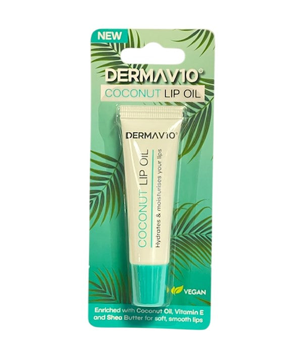 DERMA V10 COCONUT LIP OIL 10ml No Coulor Lips Asetena Pa