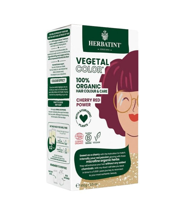 HERBATINT VEGETAL ORGANIC HAIR COLOR CHERRY RED POWER 100 g Hair Color Asetena Pa