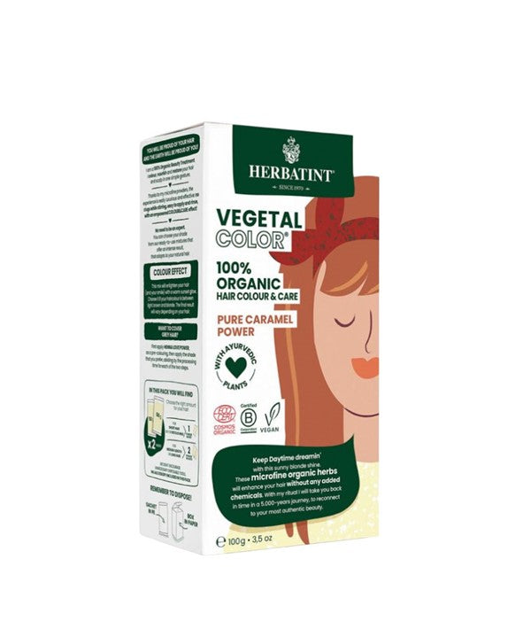 HERBATINT VEGETAL ORGANIC HAIR COLOR PURE CARAMEL POWER 100 g Hair Color Asetena Pa