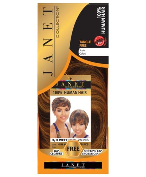 JANET HH WEFT WVG 28 PCS Color REAL BURG Human Hair Bundles Asetena Pa