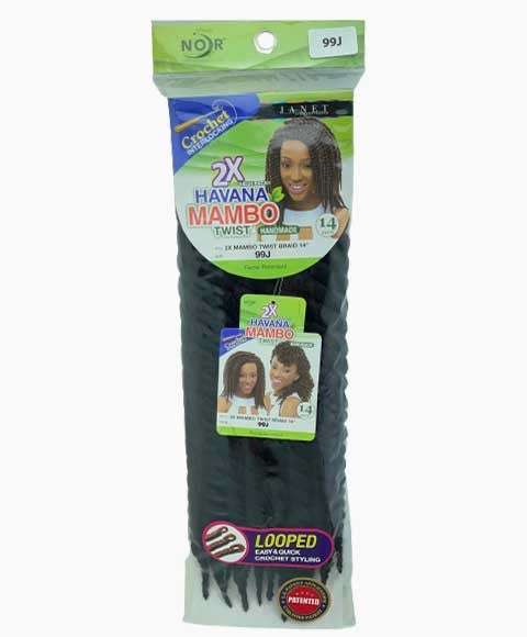 NOIR HAVANA SYN 2 X MAMBO TWIST BRAID 14 Color 1 Hair for Braid Extensions Asetena Pa