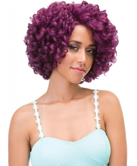 NATURAL SUPER FLOW DEEP PART SYN LILIAN LACE WIG Color OET1B/BURG Lace Wigs Asetena Pa