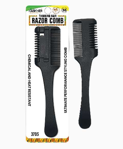 KASHMIR THINNING HAIR RAZOR COMB 3705 Color Black Hair Brushes and Combs Asetena Pa